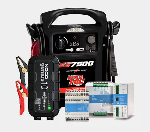 Gruppbild strömförsörjning och tillbehör