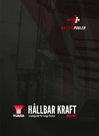 Broschyr startbatterier tunga fordon