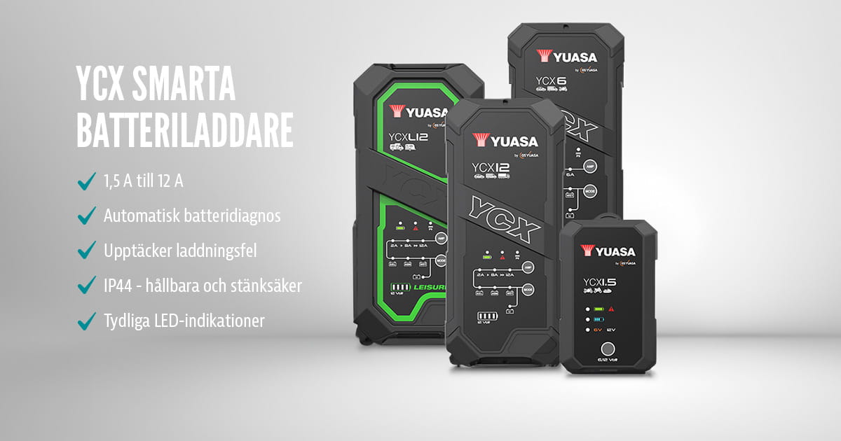 Yuasa YCX Smarta Batteriladdare
