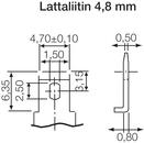lattaliitin 4,8 mm - mitat